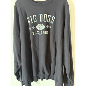Big Dogs Est 1983 Graphic Sweatshirt Black Crew Neck Adult 5XL Y2K Dadcore Cozy